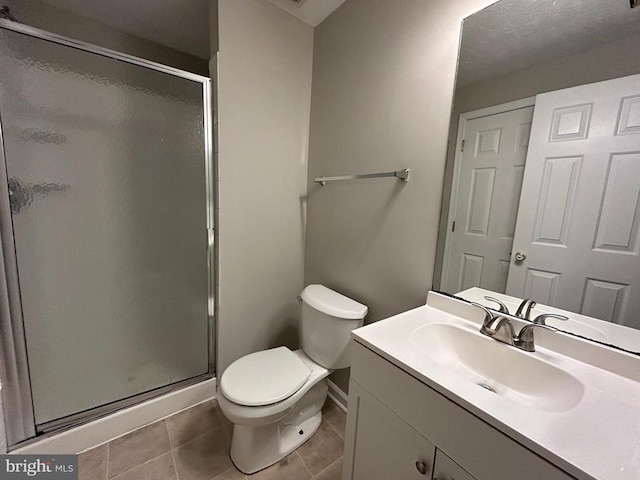 4213 Normandy Ct, Fredericksburg, VA 22408 - full bathroom with vanity, a shower stall, tile patterned floors, and toilet