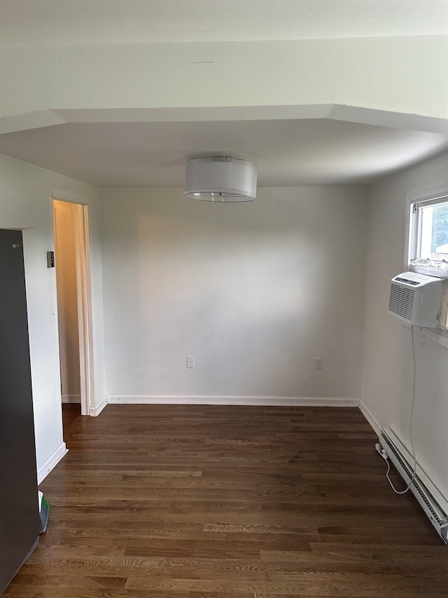 125 Mccutchen School Ln, Goshen, VA 24439 - unfurnished room featuring a baseboard heating unit, dark wood-style floors, and cooling unit