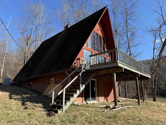 TBD Opus Ln Unit 1Of 5See, Map, Amherst, VA 24521 - back of property with a chimney, a deck, central AC, and stairs