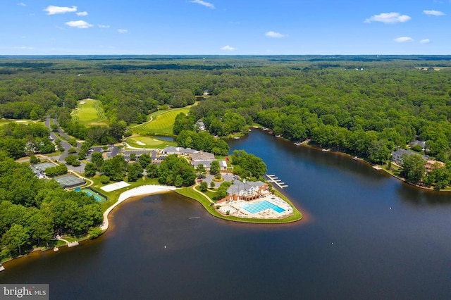 11402 Chivalry Chase Ln, Spotsylvania, VA 22551 - birds eye view of property featuring a water view and a wooded view