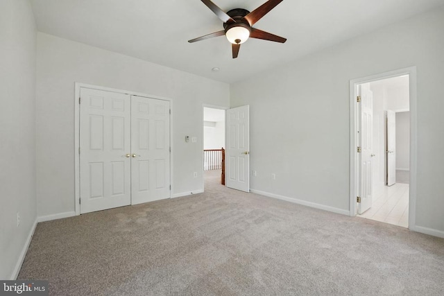 11402 Chivalry Chase Ln, Spotsylvania, VA 22551 - unfurnished bedroom with carpet, baseboards, a closet, ceiling fan, and ensuite bathroom