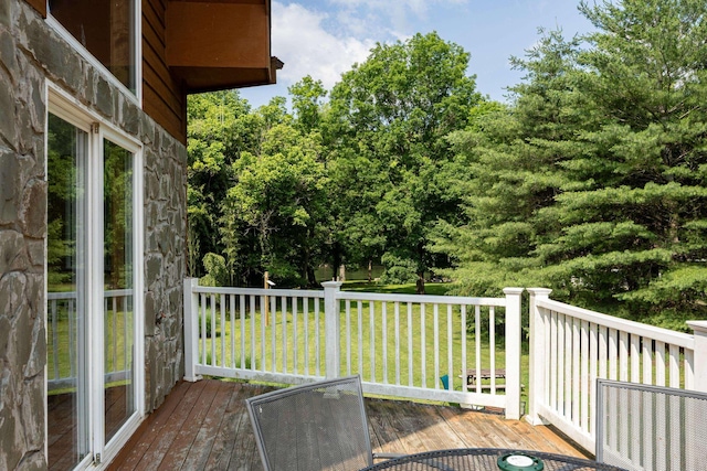 1215 Fort Stover Rd, Luray, VA 22835 - wooden deck with a yard