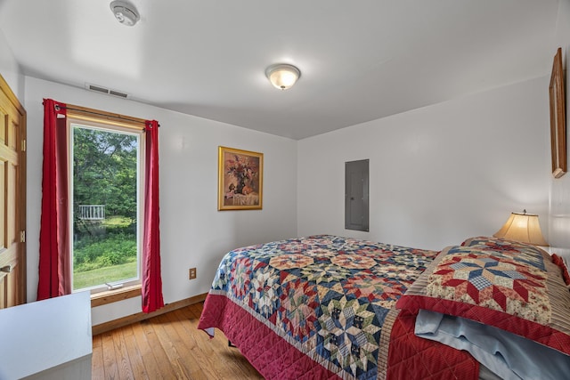 1215 Fort Stover Rd, Luray, VA 22835 - bedroom featuring electric panel and hardwood / wood-style floors