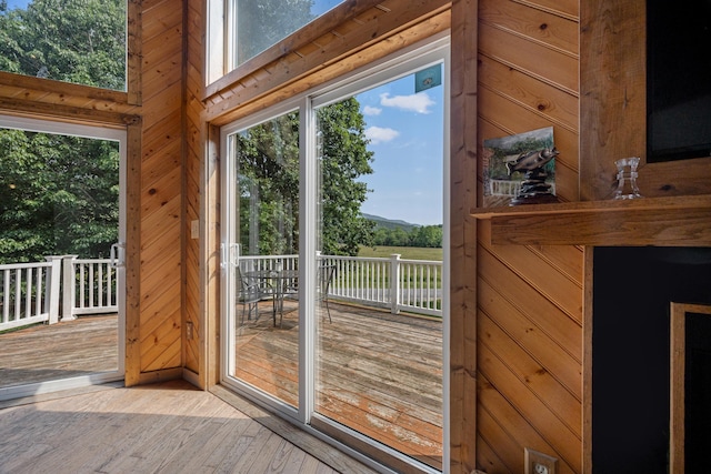 1215 Fort Stover Rd, Luray, VA 22835 - entryway featuring wooden walls and wood finished floors
