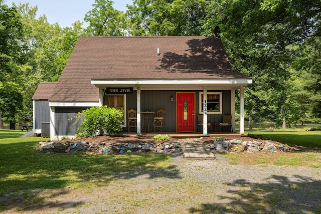 1215 Fort Stover Rd, Luray, VA 22835 - view of front of home featuring covered porch, a front lawn, and roof with shingles