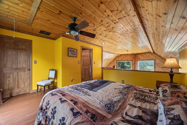 1215 Fort Stover Rd, Luray, VA 22835 - bedroom featuring wood ceiling, wood finished floors, and lofted ceiling
