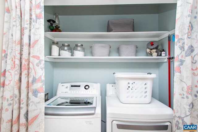 2750 Meriwether Dr, Charlottesville, VA 22901 - clothes washing area with separate washer and dryer
