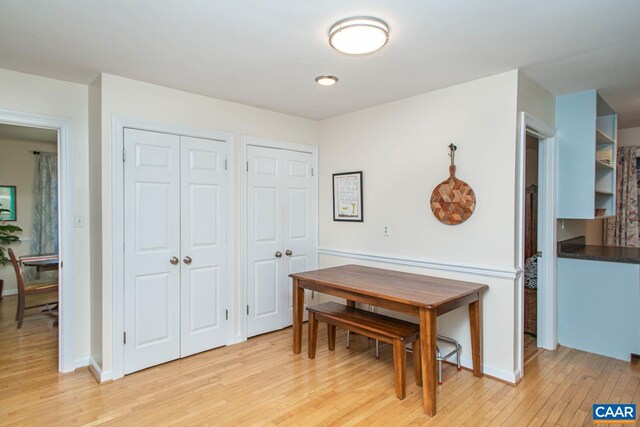 2750 Meriwether Dr, Charlottesville, VA 22901 - dining space with light wood-style flooring and baseboards