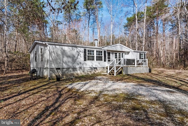 197 Holly Grove Ct, Bumpass, VA 23024 - manufactured / mobile home featuring crawl space and a deck