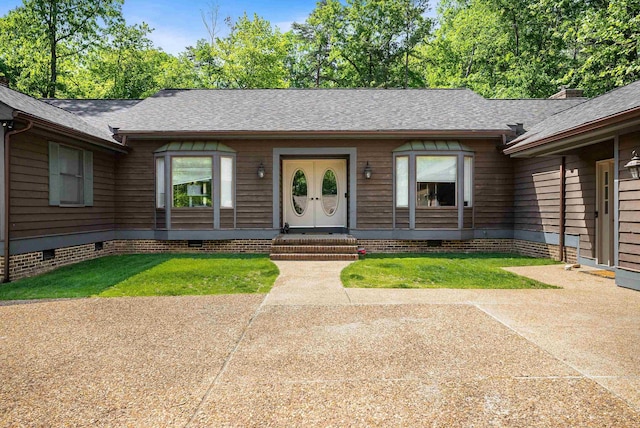 115 Pheasant Rd, Mcgaheysville, VA 22840 - property entrance featuring crawl space, roof with shingles, and a yard