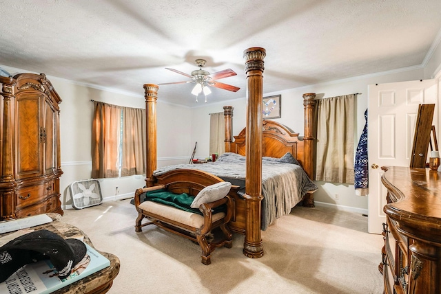115 Pheasant Rd, Mcgaheysville, VA 22840 - bedroom with light carpet, baseboards, ceiling fan, and ornamental molding