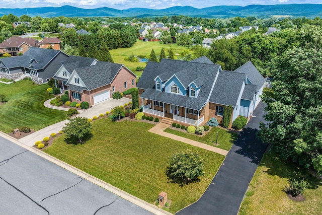 2554 Village Dr, Waynesboro, VA 22980 - aerial view of property and surrounding area with a mountainous background