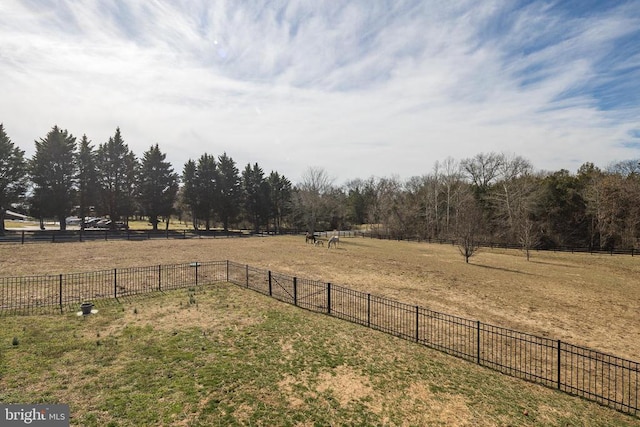 view of yard featuring a view of countryside