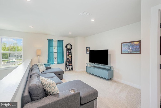 8532 Sylvannah Dr, Spotsylvania, VA 22551 - carpeted living room featuring baseboards and recessed lighting