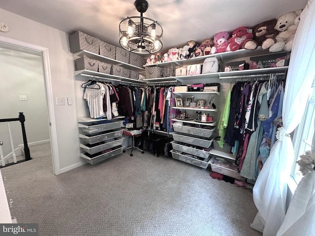 108 Valley View Rd, Fredericksburg, VA 22407 - spacious closet featuring carpet and a chandelier