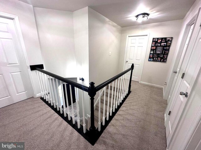 108 Valley View Rd, Fredericksburg, VA 22407 - hallway featuring an upstairs landing, carpet floors, and baseboards