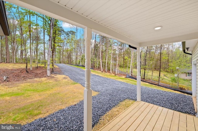358 Hemlock Ln, Mineral, VA 23117 - deck with view of scattered trees