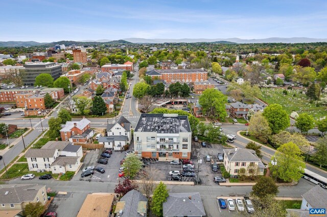 drone / aerial view of a mountain backdrop