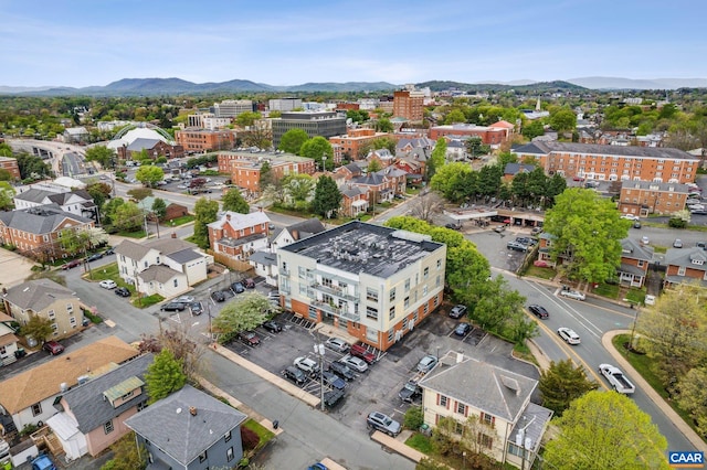 aerial view of a mountain backdrop