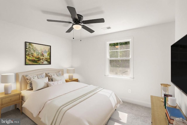 - bedroom featuring carpet floors, a ceiling fan, and baseboards