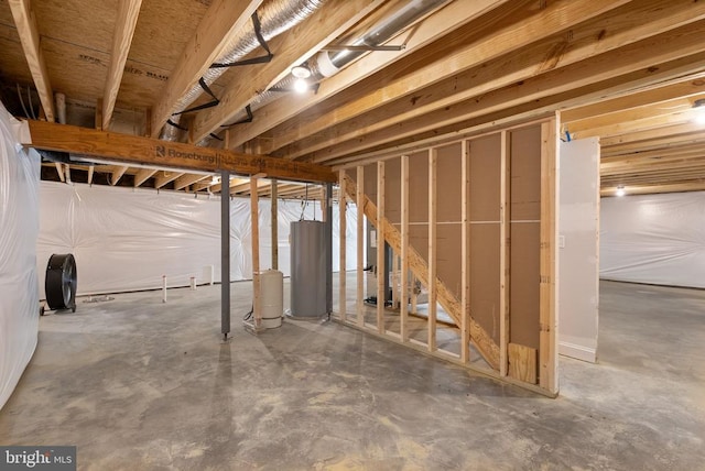 - unfinished basement with water heater