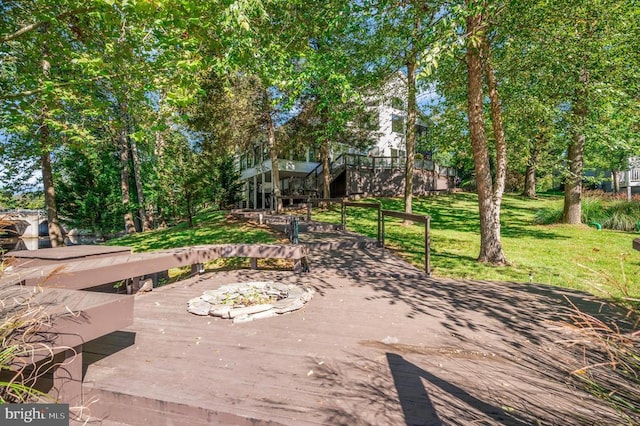 view of patio / terrace with a wooden deck