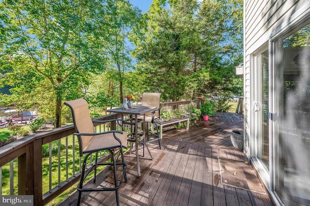 view of wooden deck