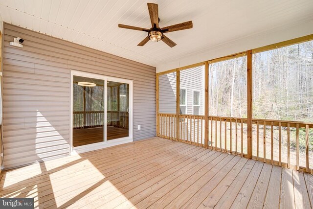 26288 Wisdom Tree Ln, Unionville, VA 22567 - unfurnished sunroom featuring ceiling fan