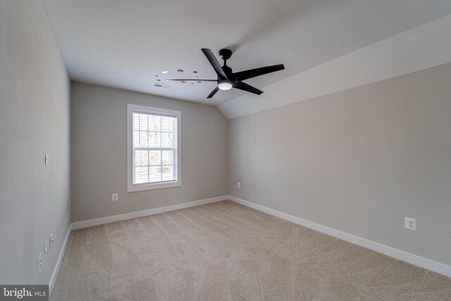 26288 Wisdom Tree Ln, Unionville, VA 22567 - carpeted spare room with a ceiling fan, baseboards, and vaulted ceiling