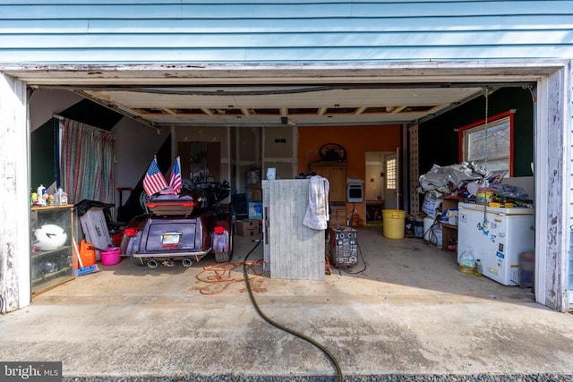 view of garage