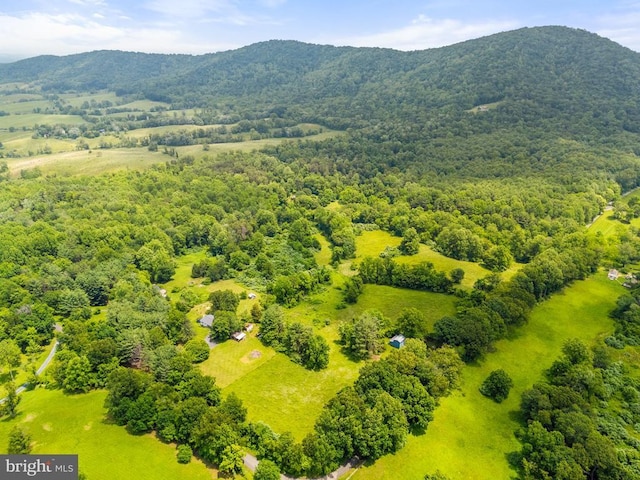  - aerial view of mountains and a heavily wooded area