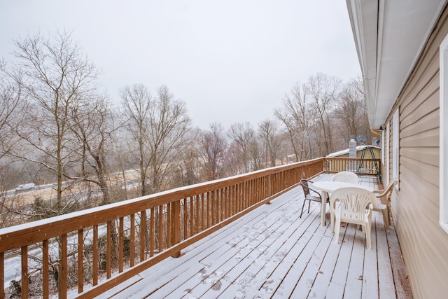 129 Hillwood Dr, Front Royal, VA 22630 - snow covered deck with outdoor dining space