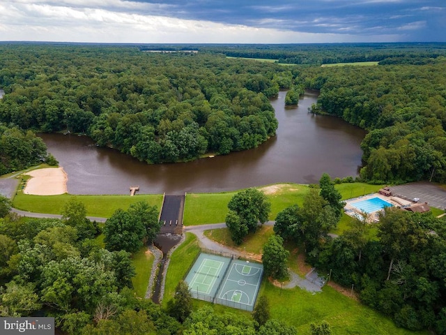 12407 Salient Ln, Spotsylvania, VA 22551 - aerial view of a heavily wooded area and a large body of water