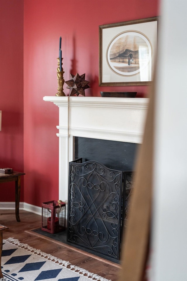 91 Twin Hills Ln, Fishersville, VA 22980 - details featuring baseboards and a fireplace