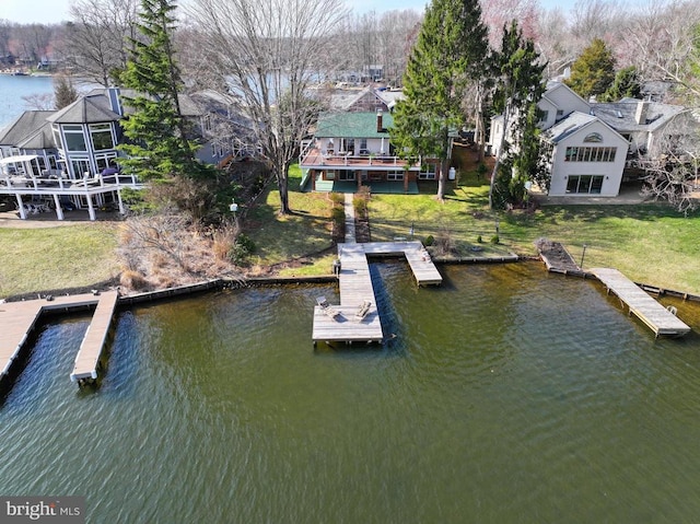 107 Ramsay Rd, Locust Grove, VA 22508 - dock area featuring a water view and a lawn