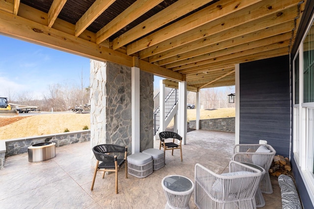 1115 Sablewood Dr, Charlottesville, VA 22911 - view of patio featuring stairs