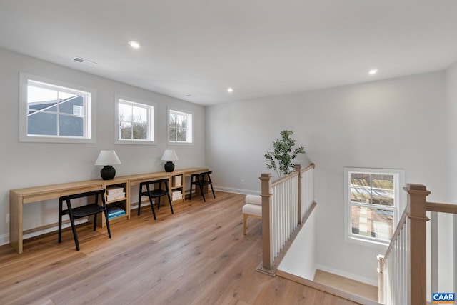 1115 Sablewood Dr, Charlottesville, VA 22911 - office featuring light wood finished floors, visible vents, baseboards, and recessed lighting