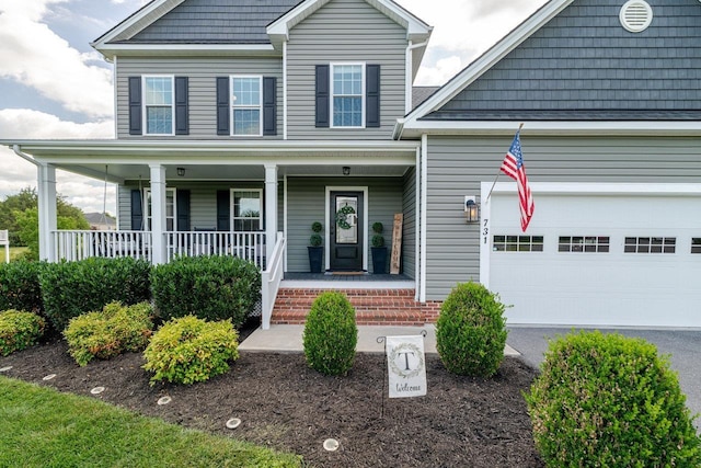 731 Hidden Brook Rd, Mcgaheysville, VA 22840 - traditional home featuring covered porch, a garage, and asphalt driveway