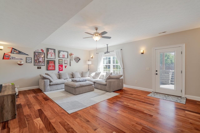 731 Hidden Brook Rd, Mcgaheysville, VA 22840 - living area featuring wood finished floors and a ceiling fan