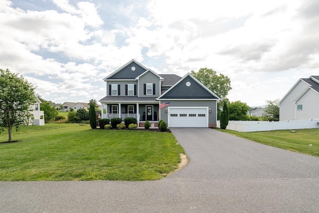 731 Hidden Brook Rd, Mcgaheysville, VA 22840 - view of front of home featuring covered porch, asphalt driveway, and a garage