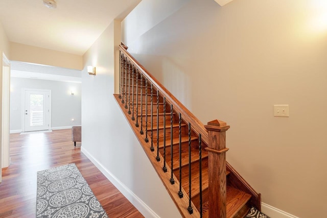 731 Hidden Brook Rd, Mcgaheysville, VA 22840 - staircase with wood finished floors and baseboards