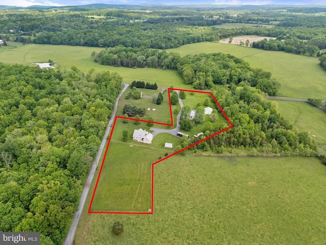  - aerial view of sparsely populated area featuring property parcel outlined