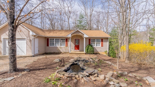 159 Yancey Ct, Mcgaheysville, VA 22840 - ranch-style home with roof with shingles and a garage