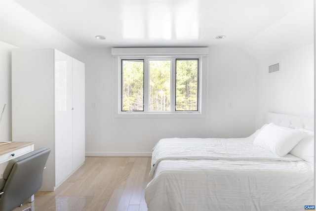 4323 Carter Rd, Schuyler, VA 22969 - bedroom featuring lofted ceiling, baseboards, visible vents, and light wood-style floors