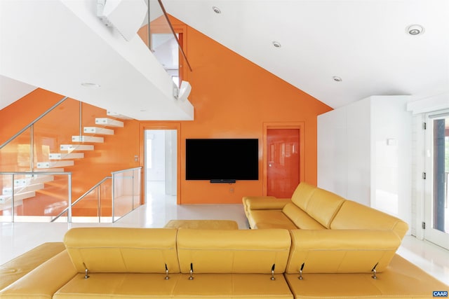 4323 Carter Rd, Schuyler, VA 22969 - living room with stairway and a high ceiling