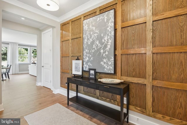  - hallway featuring wood finished floors and baseboards