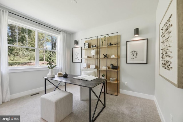  - carpeted office space with baseboards