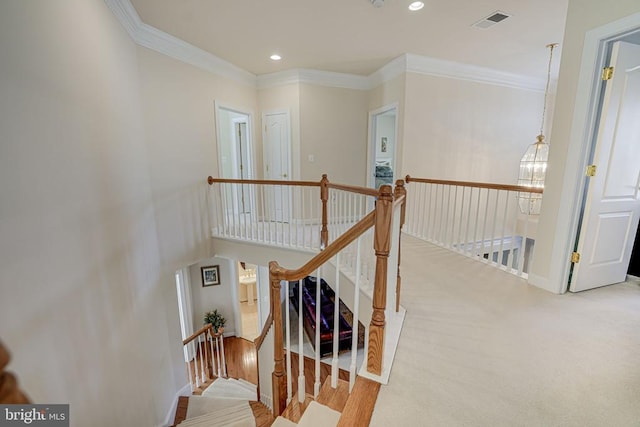 11512 Balmartin Ct, Spotsylvania, VA 22553 - stairs with ornamental molding, recessed lighting, baseboards, and carpet floors