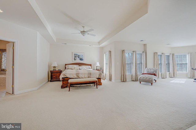 11512 Balmartin Ct, Spotsylvania, VA 22553 - bedroom featuring carpet flooring, a raised ceiling, baseboards, and ceiling fan