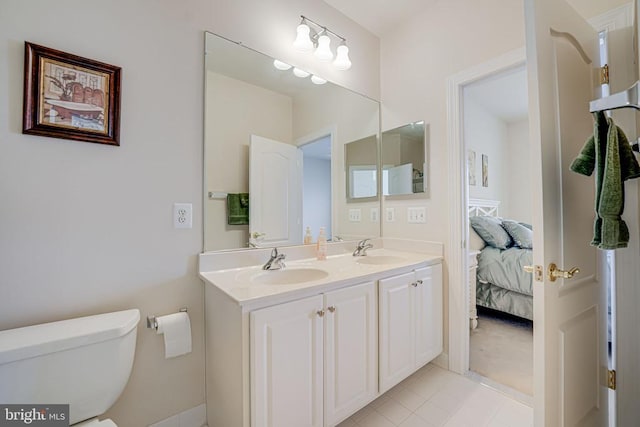 11512 Balmartin Ct, Spotsylvania, VA 22553 - full bath with toilet, double vanity, connected bathroom, and tile patterned flooring